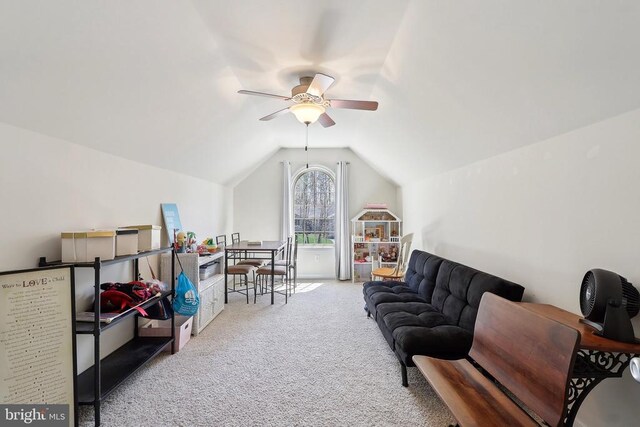 514 Lakeview Pkwy, Locust Grove, VA 22508 - playroom featuring carpet floors, a ceiling fan, and lofted ceiling
