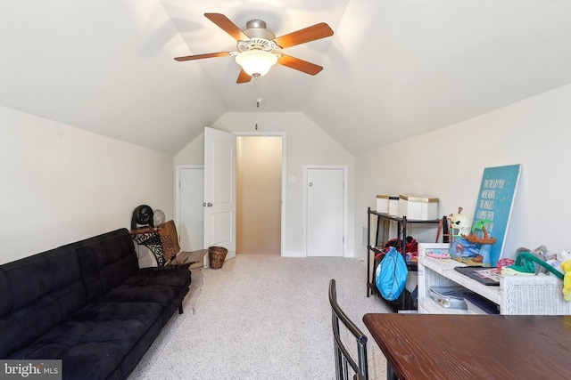 514 Lakeview Pkwy, Locust Grove, VA 22508 - carpeted home office with vaulted ceiling and a ceiling fan