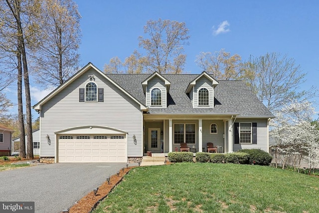 514 Lakeview Pkwy, Locust Grove, VA 22508 - view of front of home with covered porch, driveway, a shingled roof, and a front yard