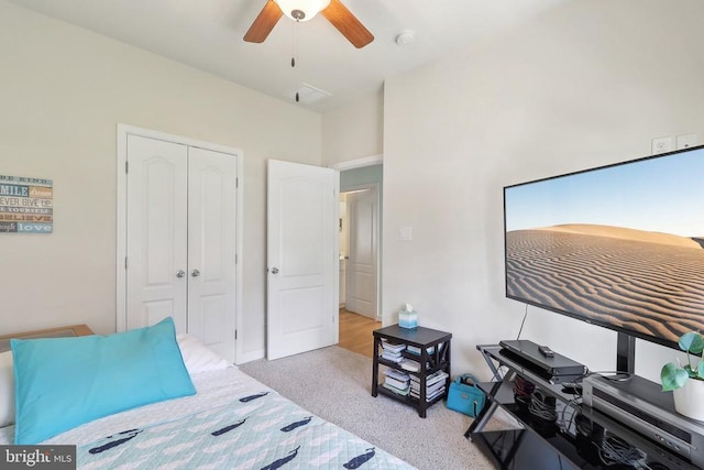 514 Lakeview Pkwy, Locust Grove, VA 22508 - bedroom featuring carpet, a closet, and ceiling fan