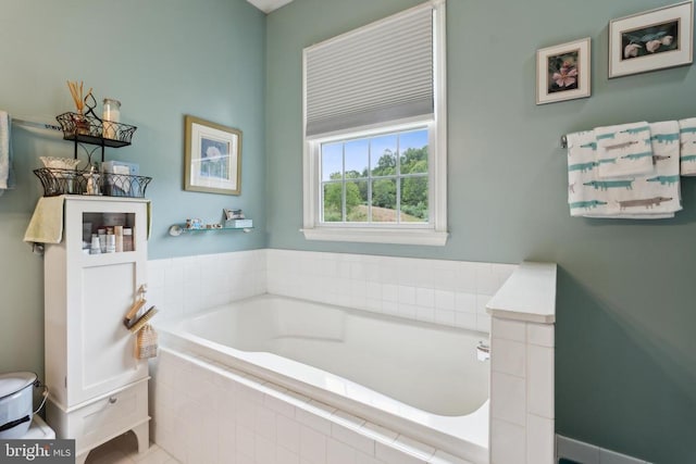 bathroom featuring a bath