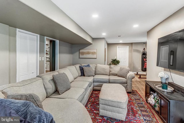 10101 Westover Ct, Fredericksburg, VA 22408 - living area with wood finished floors, recessed lighting, and baseboards