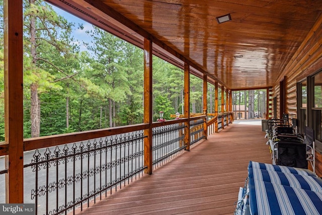 362 Dell Perkins Rd, Louisa, VA 23093 - wooden porch with a forest view
