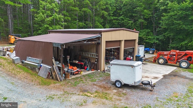 362 Dell Perkins Rd, Louisa, VA 23093 - view of pole building with a forest view