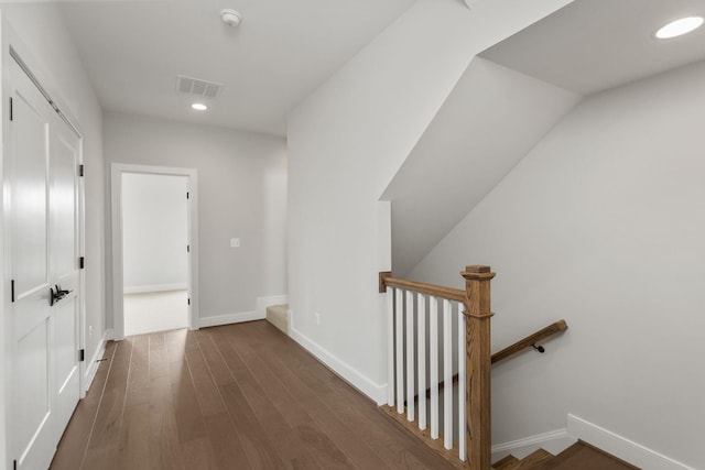 3251 Preston Shore Dr Unit 18E, Rockingham, VA 22801 - hallway featuring an upstairs landing, recessed lighting, hardwood / wood-style floors, and baseboards