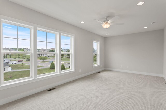 3251 Preston Shore Dr Unit 18E, Rockingham, VA 22801 - unfurnished room featuring light colored carpet, recessed lighting, baseboards, and a ceiling fan