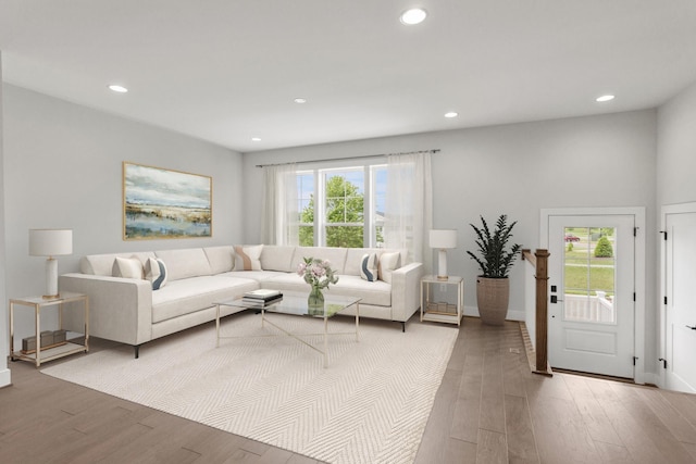 3251 Preston Shore Dr Unit 18E, Rockingham, VA 22801 - living room featuring light wood finished floors, recessed lighting, and baseboards