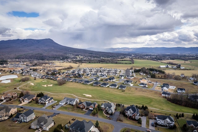 drone / aerial view with a mountain view