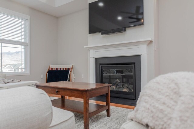 interior space with hardwood / wood-style flooring