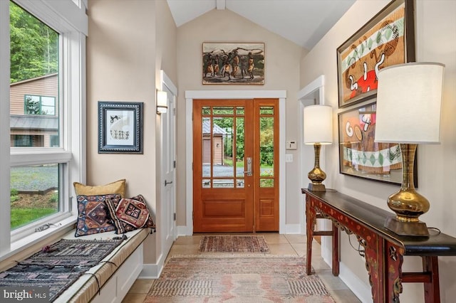 103 Castleton Ford Rd, Castleton, VA 22716 - foyer entrance featuring light tile patterned floors, plenty of natural light, lofted ceiling, and baseboards