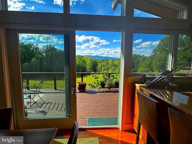 103 Castleton Ford Rd, Castleton, VA 22716 - doorway with wood finished floors and a wooded view