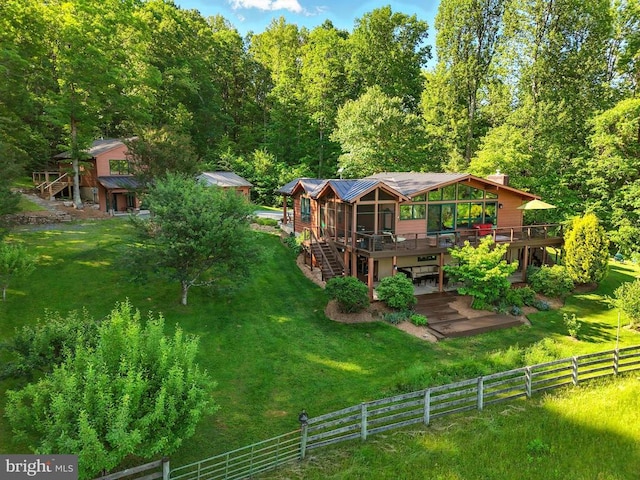 103 Castleton Ford Rd, Castleton, VA 22716 - view of yard featuring a deck and stairway