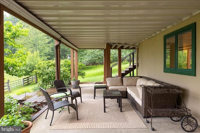 103 Castleton Ford Rd, Castleton, VA 22716 - view of patio / terrace with stairs and outdoor lounge area