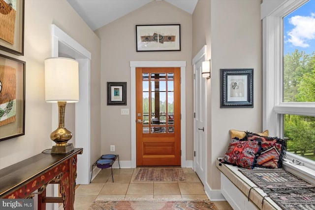 103 Castleton Ford Rd, Castleton, VA 22716 - foyer entrance with lofted ceiling, light tile patterned floors, and baseboards