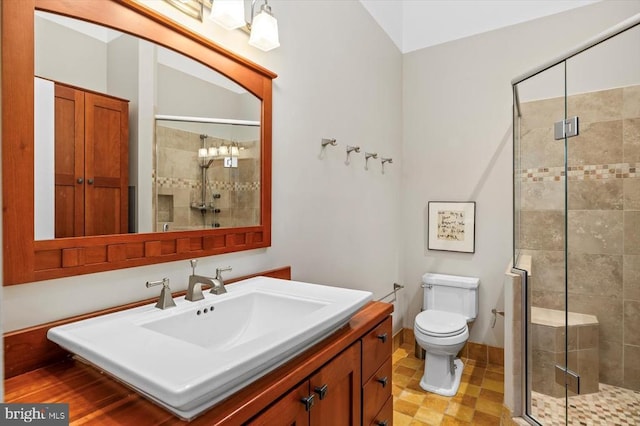 103 Castleton Ford Rd, Castleton, VA 22716 - full bathroom featuring a shower stall, vanity, toilet, and baseboards