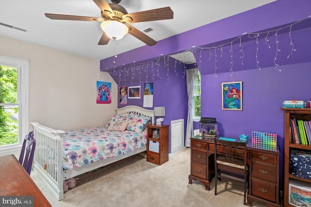 1218 Heatherbrook Ct, Fredericksburg, VA 22407 - carpeted bedroom with an office area and ceiling fan