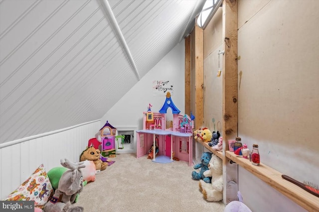 1218 Heatherbrook Ct, Fredericksburg, VA 22407 - game room featuring carpet floors and vaulted ceiling