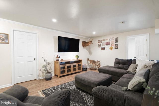 114 Wanda St W, Stanley, VA 22851 - living area with wood finished floors, recessed lighting, and crown molding