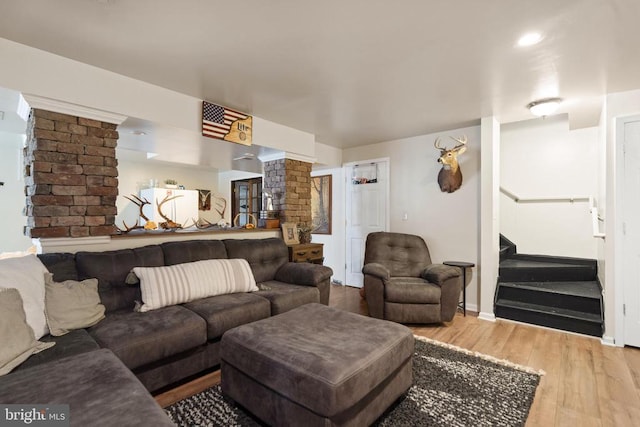114 Wanda St W, Stanley, VA 22851 - living room featuring wood finished floors and stairs