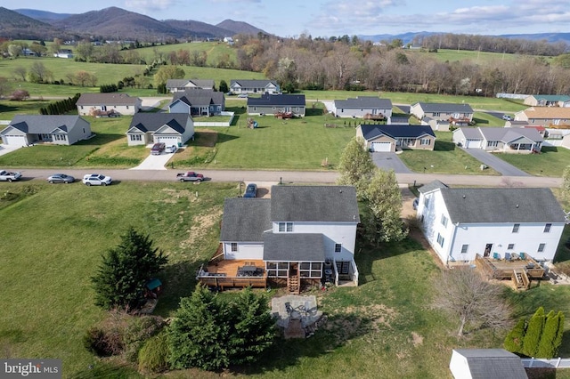 114 Wanda St W, Stanley, VA 22851 - aerial view of residential area featuring a mountain backdrop