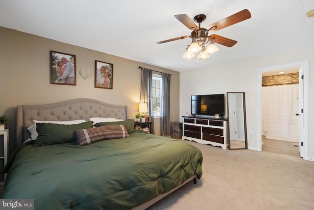 114 Wanda St W, Stanley, VA 22851 - carpeted bedroom with ceiling fan and connected bathroom