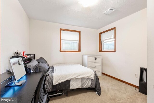 11404 Warner Dr, Fredericksburg, VA 22407 - bedroom featuring light carpet, a textured ceiling, and baseboards