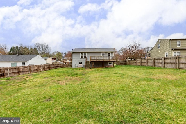 11404 Warner Dr, Fredericksburg, VA 22407 - back of property featuring stairway and a wooden deck