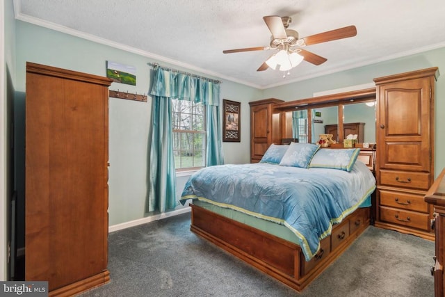 7408 Ryan Ct, Reva, VA 22735 - bedroom featuring carpet floors, ornamental molding, baseboards, and ceiling fan