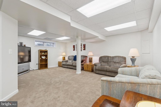 7408 Ryan Ct, Reva, VA 22735 - living area with a paneled ceiling, carpet, and baseboards