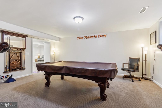 7408 Ryan Ct, Reva, VA 22735 - game room featuring carpet, pool table, and baseboards