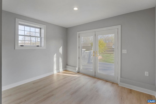 912 Shores Rd, Palmyra, VA 22963 - entryway with baseboards, french doors, recessed lighting, and wood finished floors