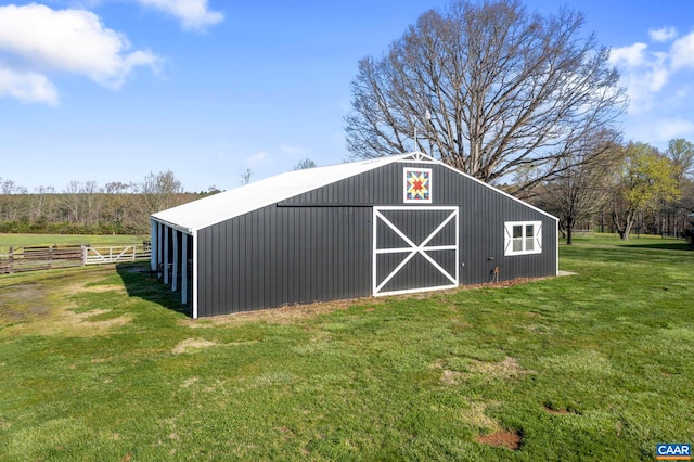 912 Shores Rd, Palmyra, VA 22963 - view of barn with a lawn and fence