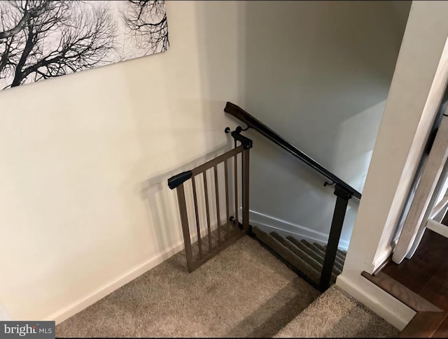 2437 Drake Ln, Fredericksburg, VA 22408 - staircase featuring carpet and baseboards