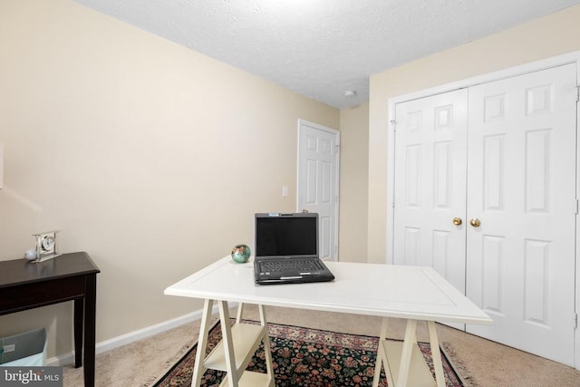 2912 Broyhill Ct, Fredericksburg, VA 22408 - carpeted office with baseboards and a textured ceiling