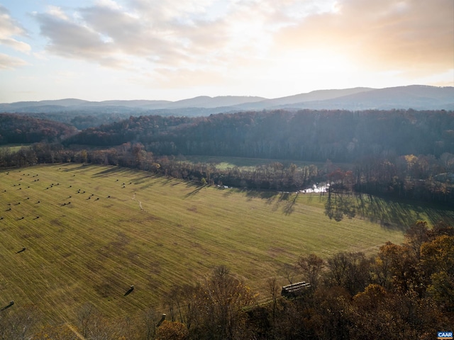 property view of mountains with a rural view