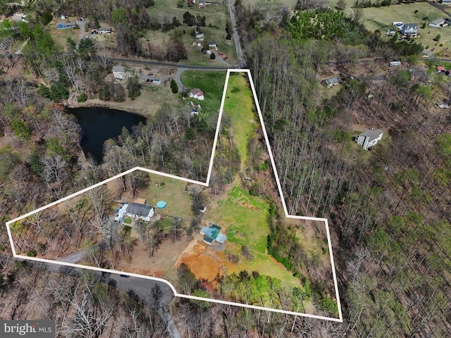 view of property location featuring property parcel outlined and a nearby body of water