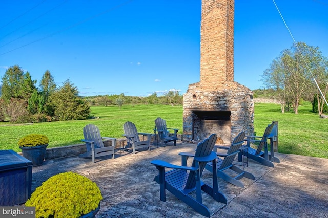 315 Ganders Dr, Luray, VA 22835 - view of patio featuring an outdoor stone fireplace