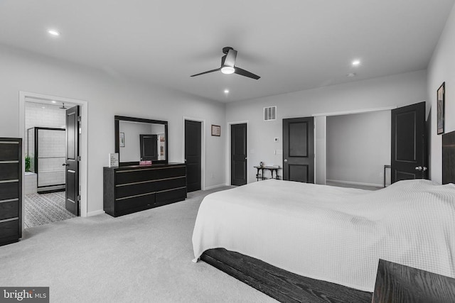 10115 Premier St, Fredericksburg, VA 22408 - bedroom featuring carpet floors, recessed lighting, baseboards, and a ceiling fan