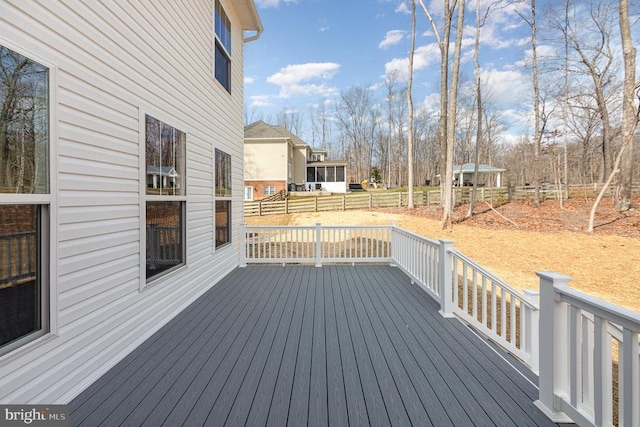deck featuring fence