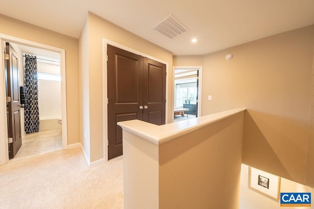 3018 Horizon Rd, Charlottesville, VA 22902 - hallway with light colored carpet, baseboards, and recessed lighting