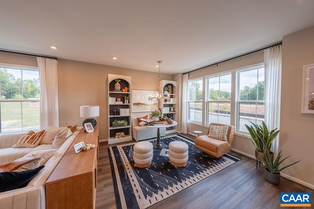 3018 Horizon Rd, Charlottesville, VA 22902 - living area with wood finished floors, baseboards, and recessed lighting