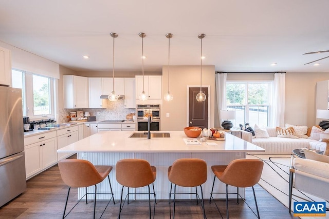 3018 Horizon Rd, Charlottesville, VA 22902 - kitchen featuring appliances with stainless steel finishes, a sink, open floor plan, plenty of natural light, and recessed lighting