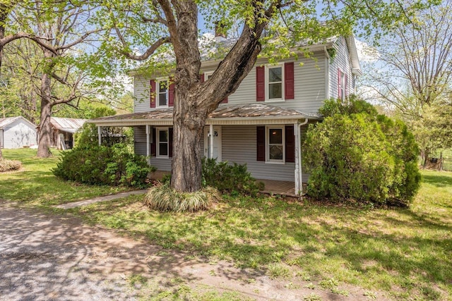 56 Grindstone Rd, Bridgewater, VA 22812 - view of front of home with a porch and a front lawn