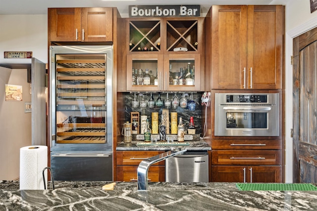 23 Joy Ln, Fishersville, VA 22939 - indoor dry bar featuring oven and wine cooler