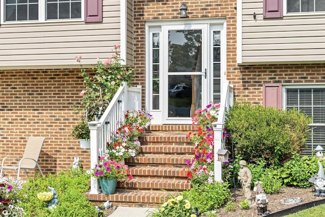 96 Lofty Cir, Stuarts Draft, VA 24477 - doorway to property with brick siding