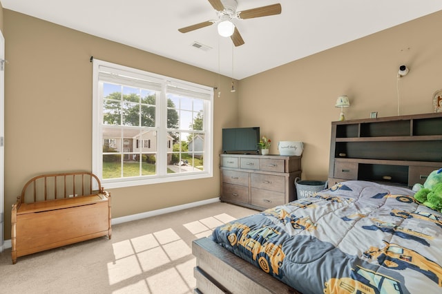 96 Lofty Cir, Stuarts Draft, VA 24477 - bedroom with light colored carpet and ceiling fan
