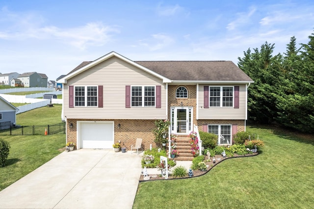96 Lofty Cir, Stuarts Draft, VA 24477 - bi-level home featuring brick siding, driveway, a garage, and a shingled roof