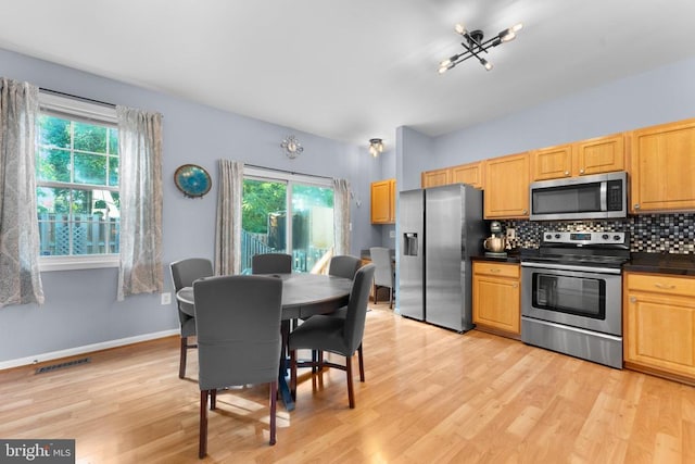 55 Sire Way, Warrenton, VA 20186 - kitchen featuring stainless steel appliances, light wood-type flooring, and plenty of natural light