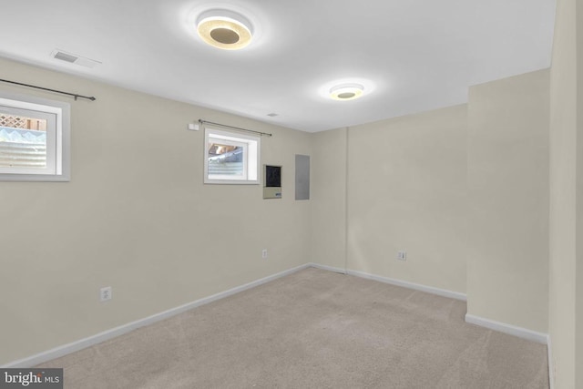 55 Sire Way, Warrenton, VA 20186 - below grade area with healthy amount of natural light, light colored carpet, and electric panel