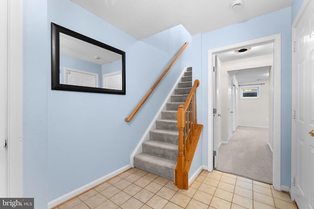 55 Sire Way, Warrenton, VA 20186 - staircase with tile patterned floors and carpet flooring